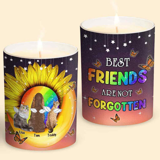 Best Friends Are Never Forgotten - Personalized Dog Candle With Wooden Lid