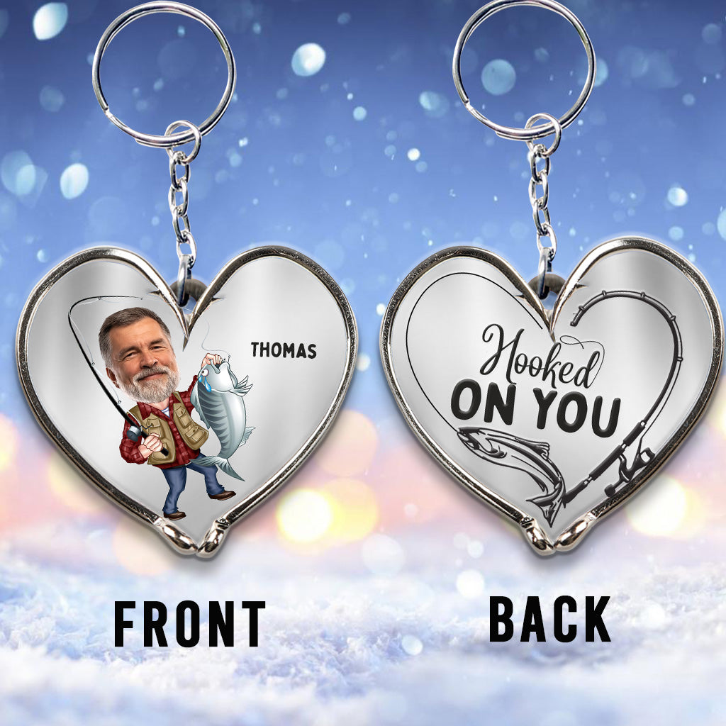 Ich bin süchtig nach dir – personalisierter Angel-Schlüsselanhänger