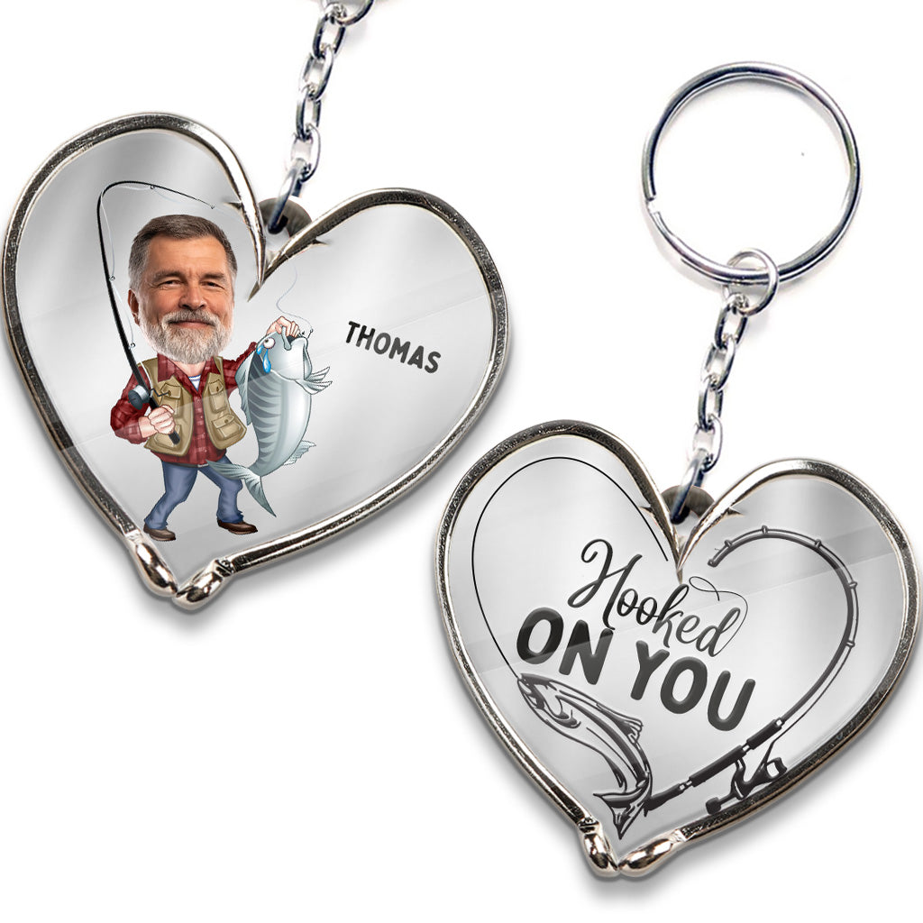 Ich bin süchtig nach dir – personalisierter Angel-Schlüsselanhänger