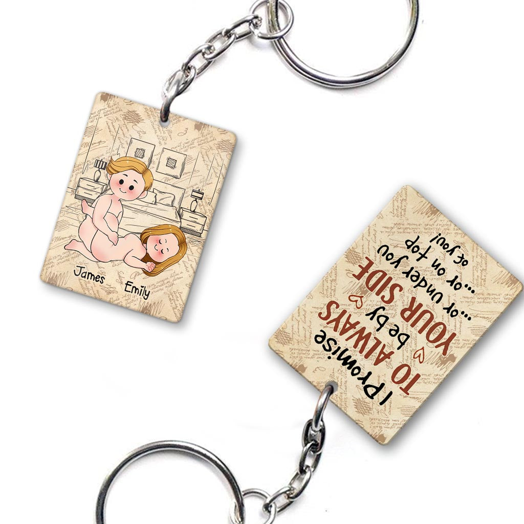 I Promise To Always Be By Your Side - Personalized Couple Keychain