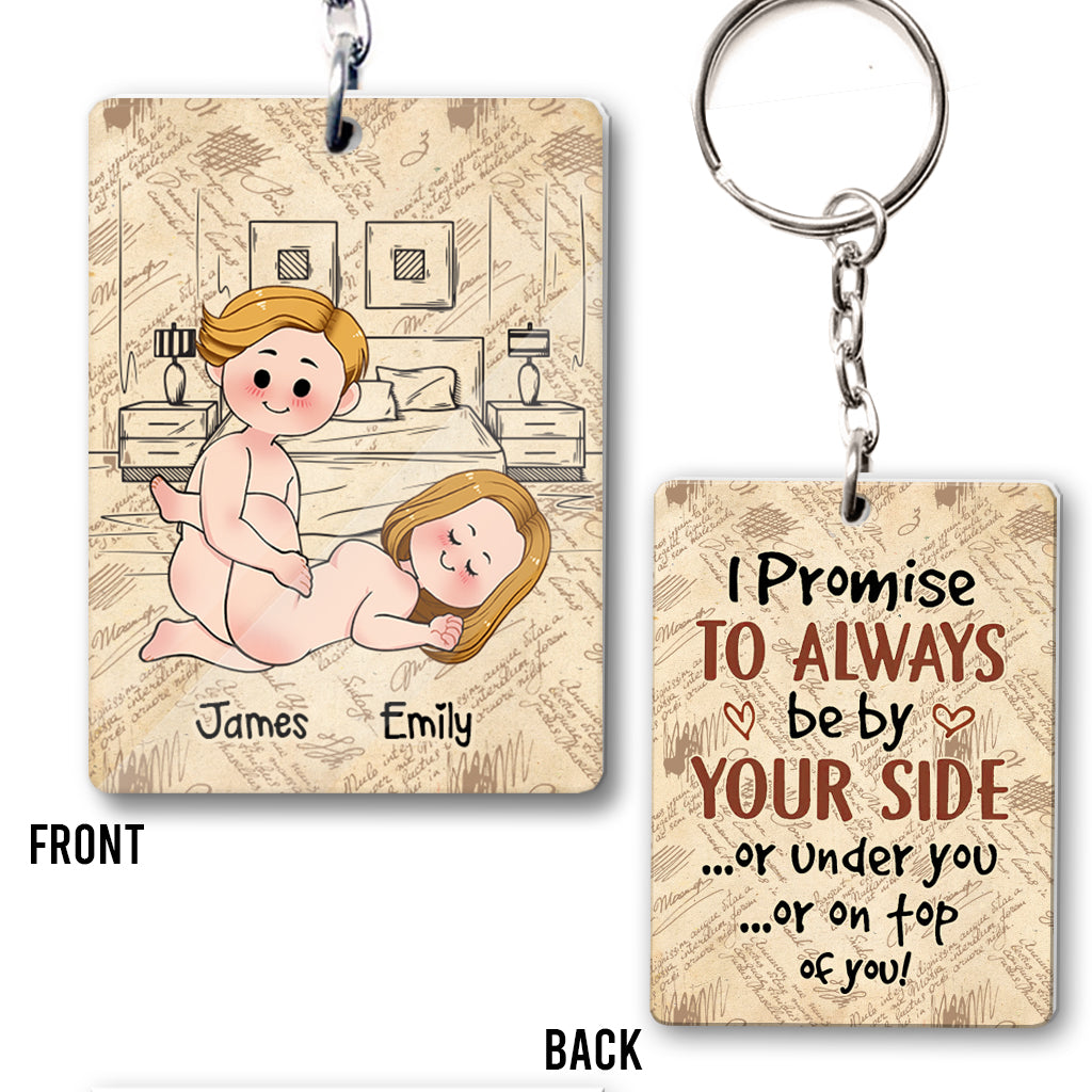 I Promise To Always Be By Your Side - Personalized Couple Keychain
