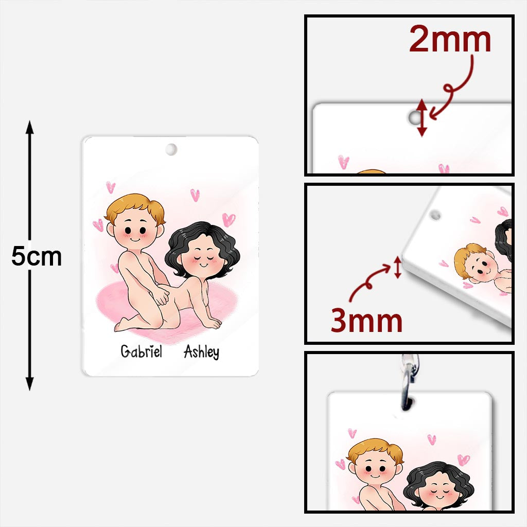 Ich liebe dich von ganzem Herzen – Personalisierter Schlüsselanhänger für Paare