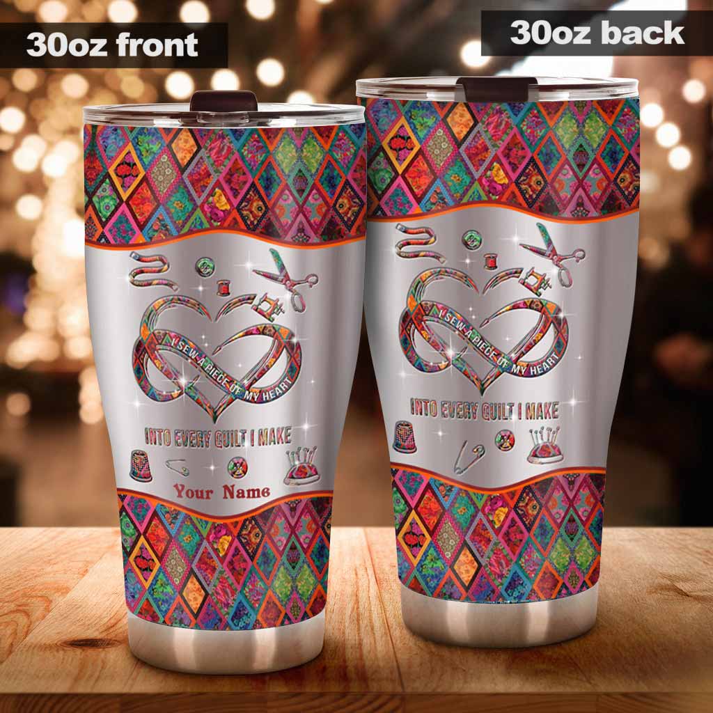 Ich nähe ein Stück meines Herzens – personalisierter Becher