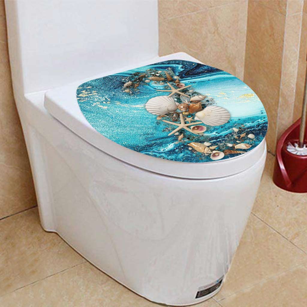 Glitzernde Muscheln – Badezimmervorhang & Badematten-Set für Meeresliebhaber