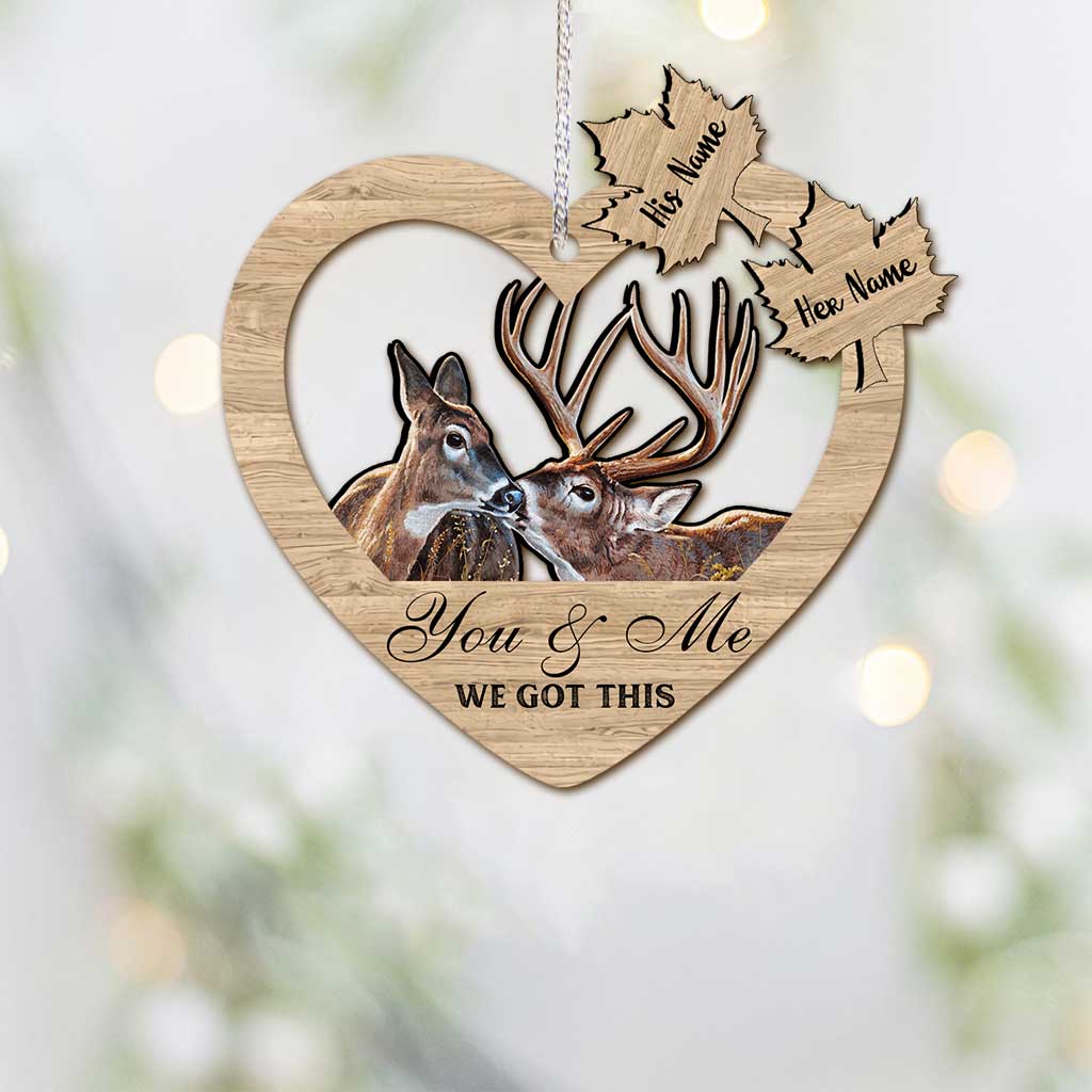 You & Me - Personalized Christmas Hunting Ornament (Printed On Both Sides)