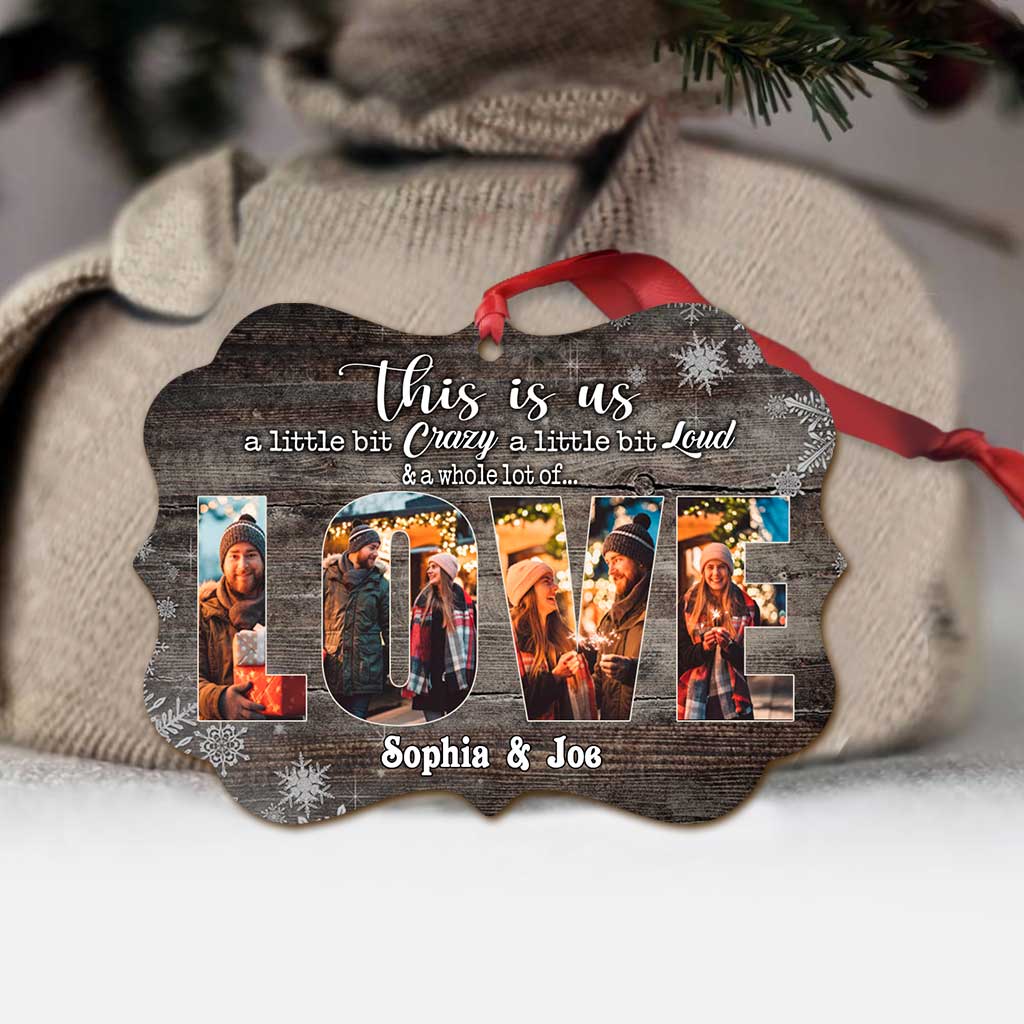 This Is Us Snowy – Personalisierter Weihnachtsschmuck für Paare (beidseitig bedruckt)