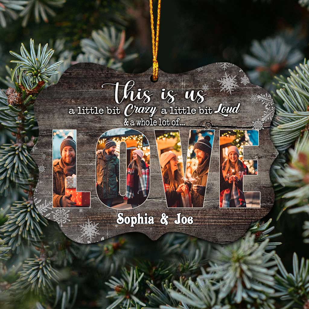 This Is Us Snowy – Personalisierter Weihnachtsschmuck für Paare (beidseitig bedruckt)