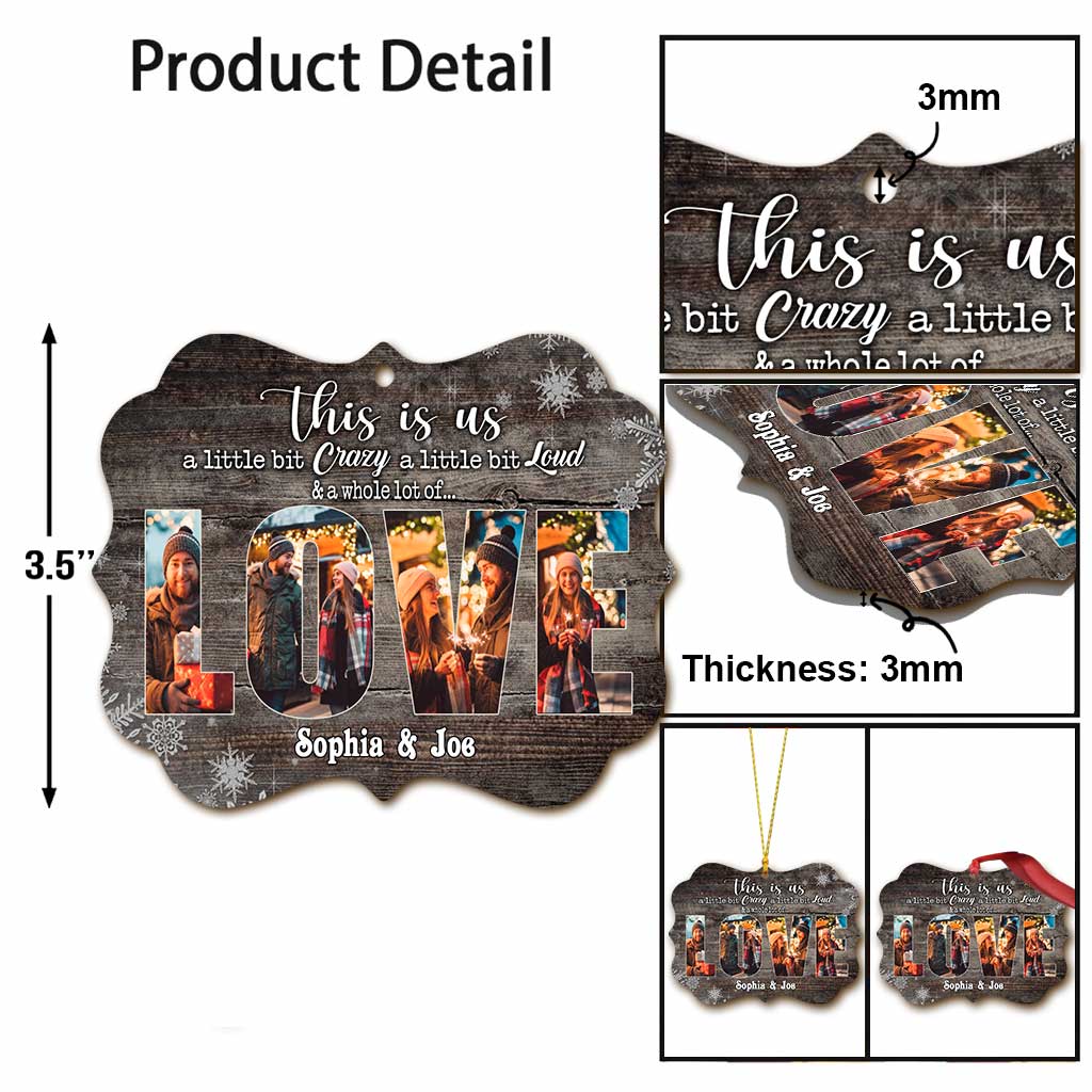 This Is Us Snowy – Personalisierter Weihnachtsschmuck für Paare (beidseitig bedruckt)