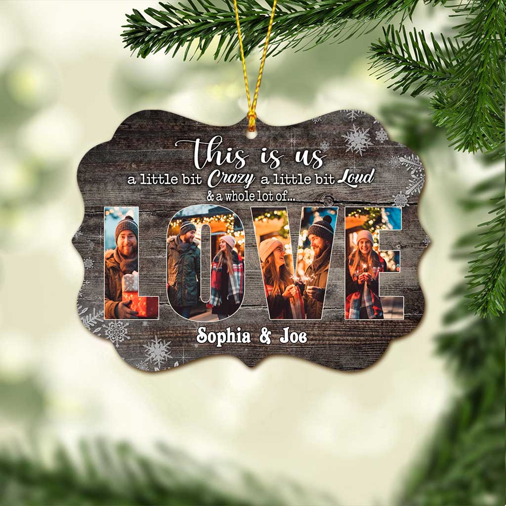 This Is Us Snowy – Personalisierter Weihnachtsschmuck für Paare (beidseitig bedruckt)