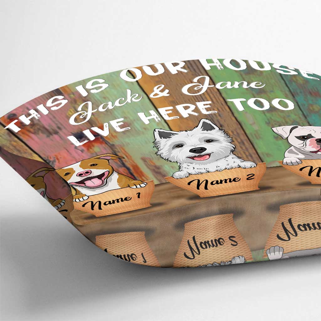 Das ist unser Haus – personalisiertes Hunde-Dekokissen