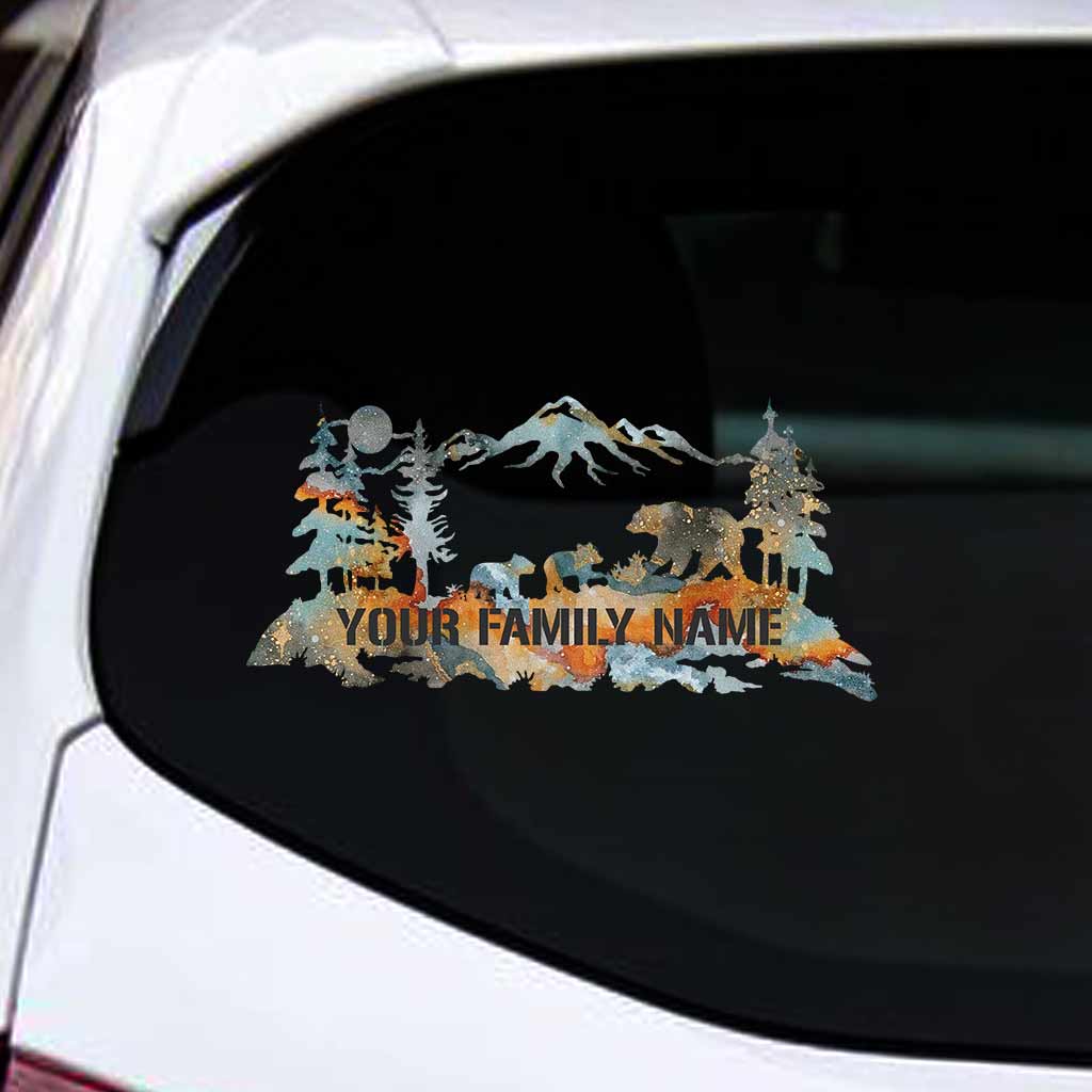 Campingfamilie – Personalisierter Aufkleber (gestanzt)