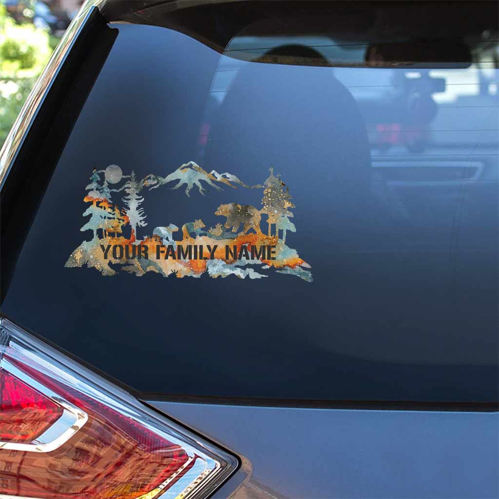 Campingfamilie – Personalisierter Aufkleber (gestanzt)