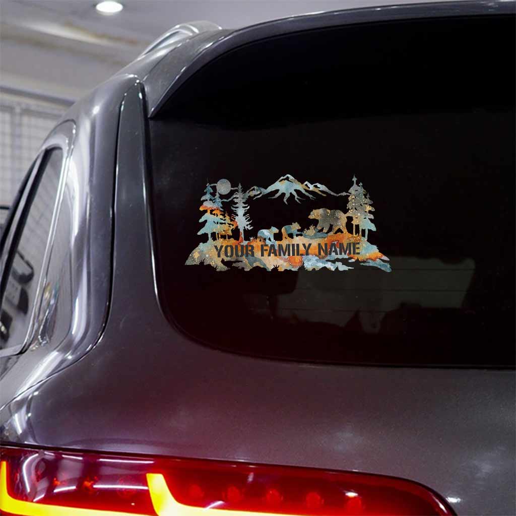 Campingfamilie – Personalisierter Aufkleber (gestanzt)