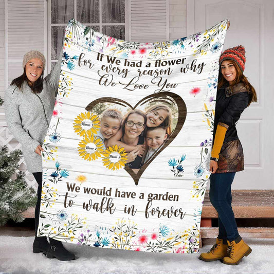 Wenn wir eine Blume hätten – personalisierte Mutterdecke