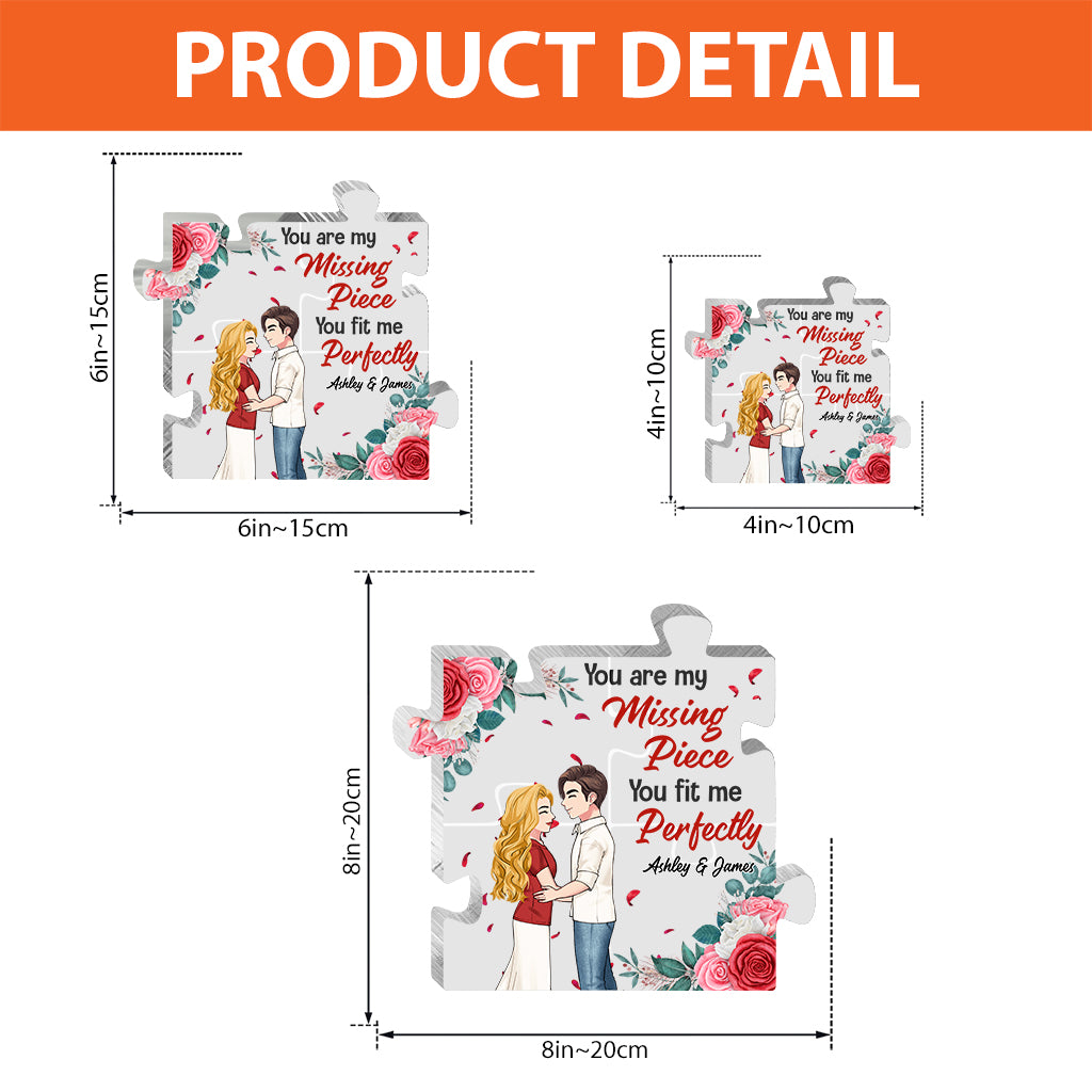 Du bist mein fehlendes Puzzleteil – personalisierte Acrylplakette in individueller Form für Paare