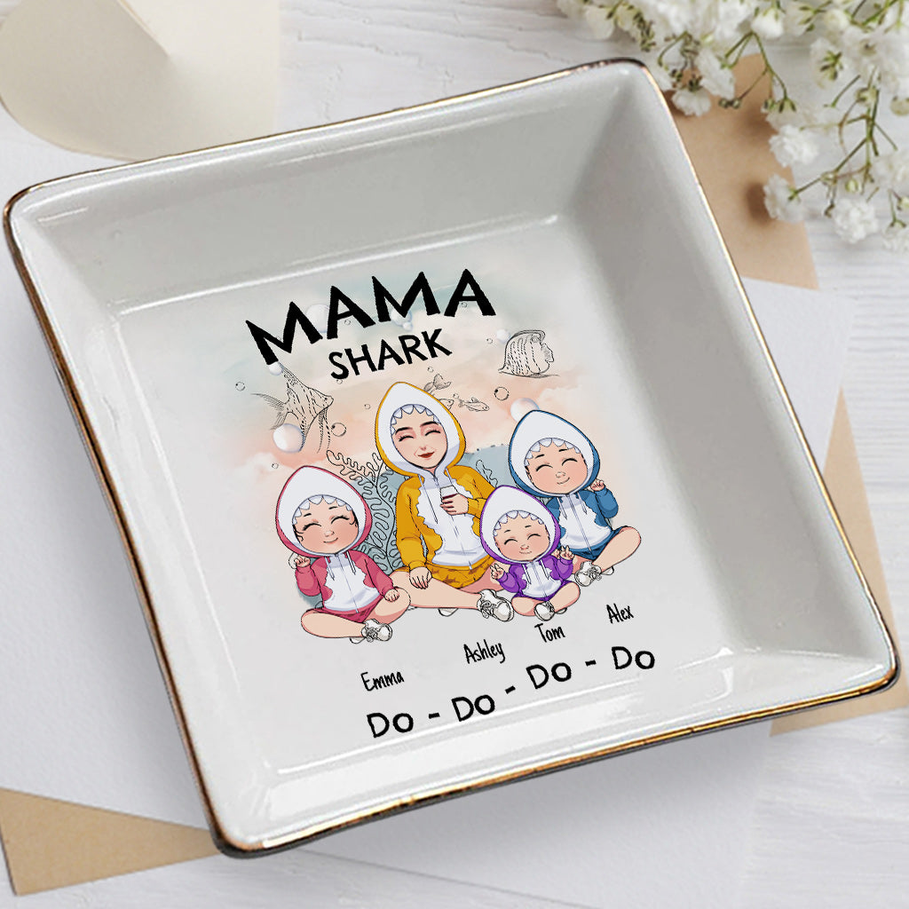 Mama Shark Do Do Do - Personalized Mother Jewelry Dish