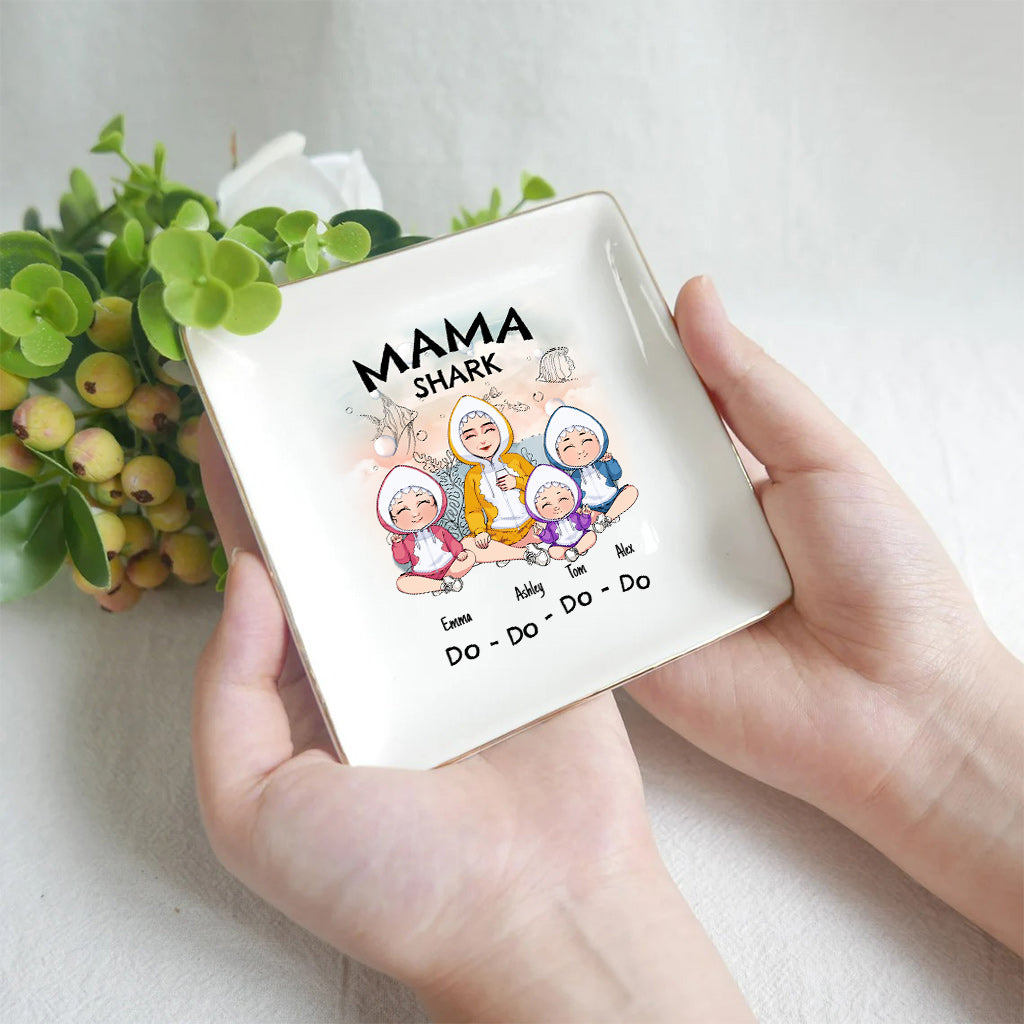 Mama Shark Do Do Do - Personalized Mother Jewelry Dish