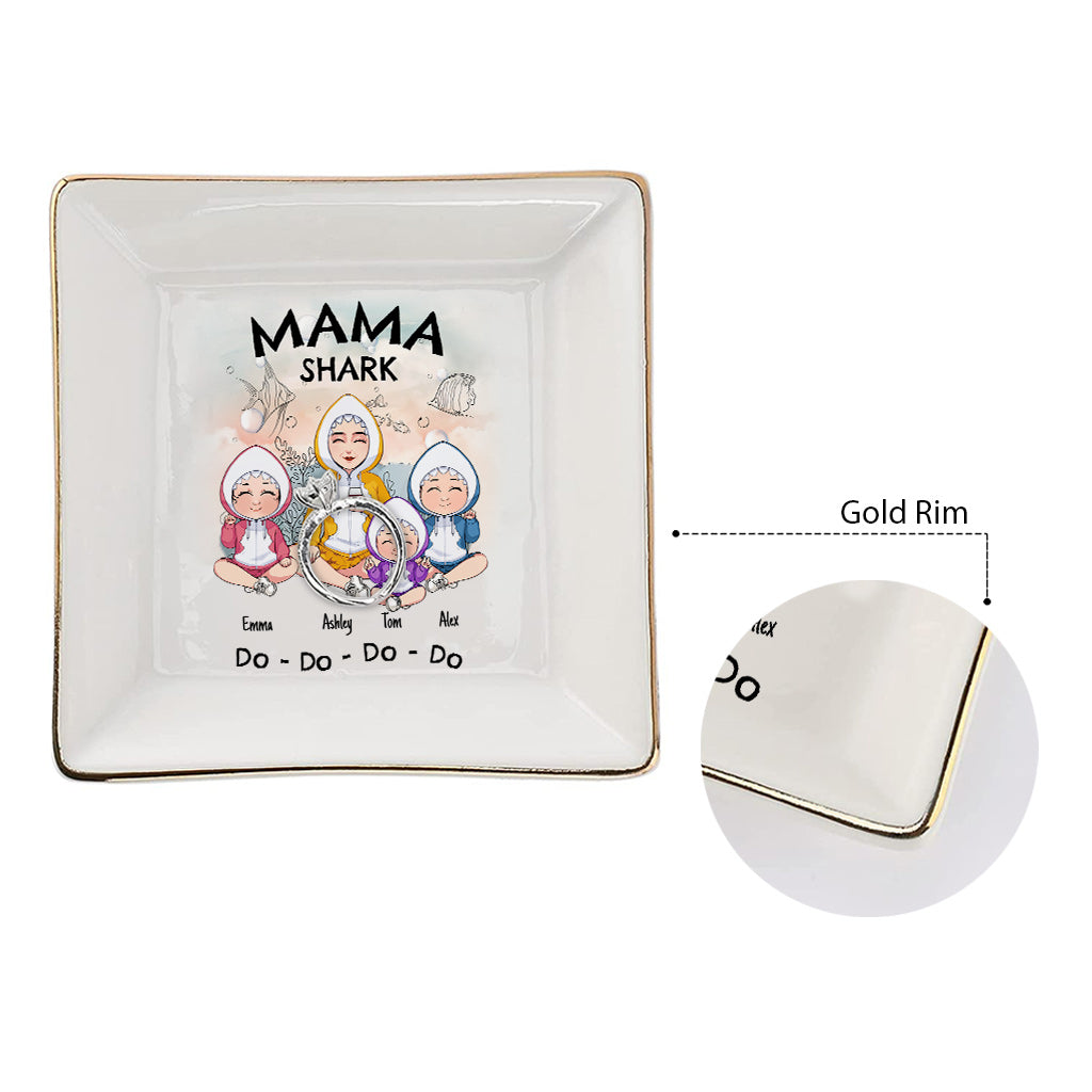 Mama Shark Do Do Do - Personalized Mother Jewelry Dish