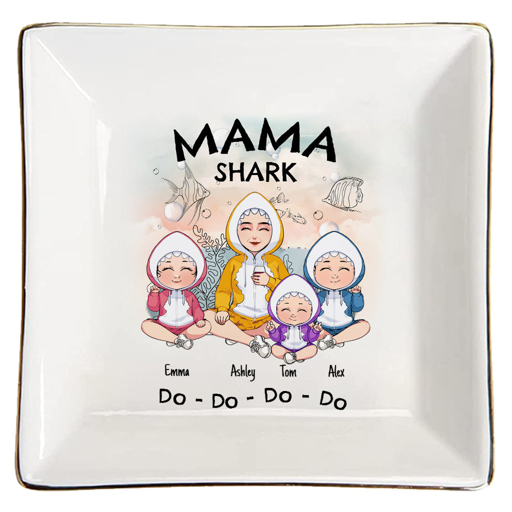 Mama Shark Do Do Do - Personalized Mother Jewelry Dish
