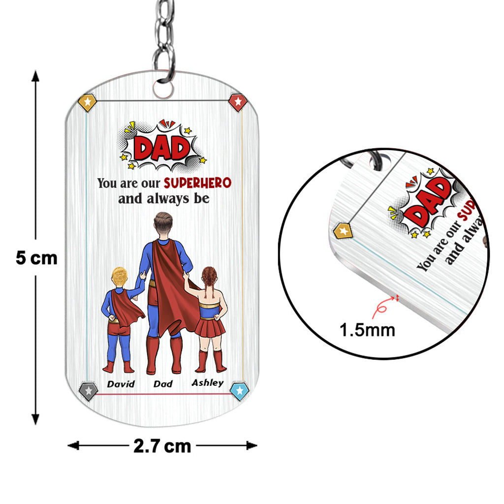 Papa, du bist ein Superheld! – Personalisierter Schlüsselanhänger aus Edelstahl für Väter