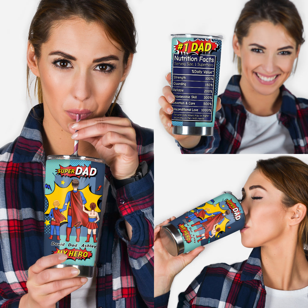 Super-Papa, mein Held – personalisierter Vater-Trinkbecher