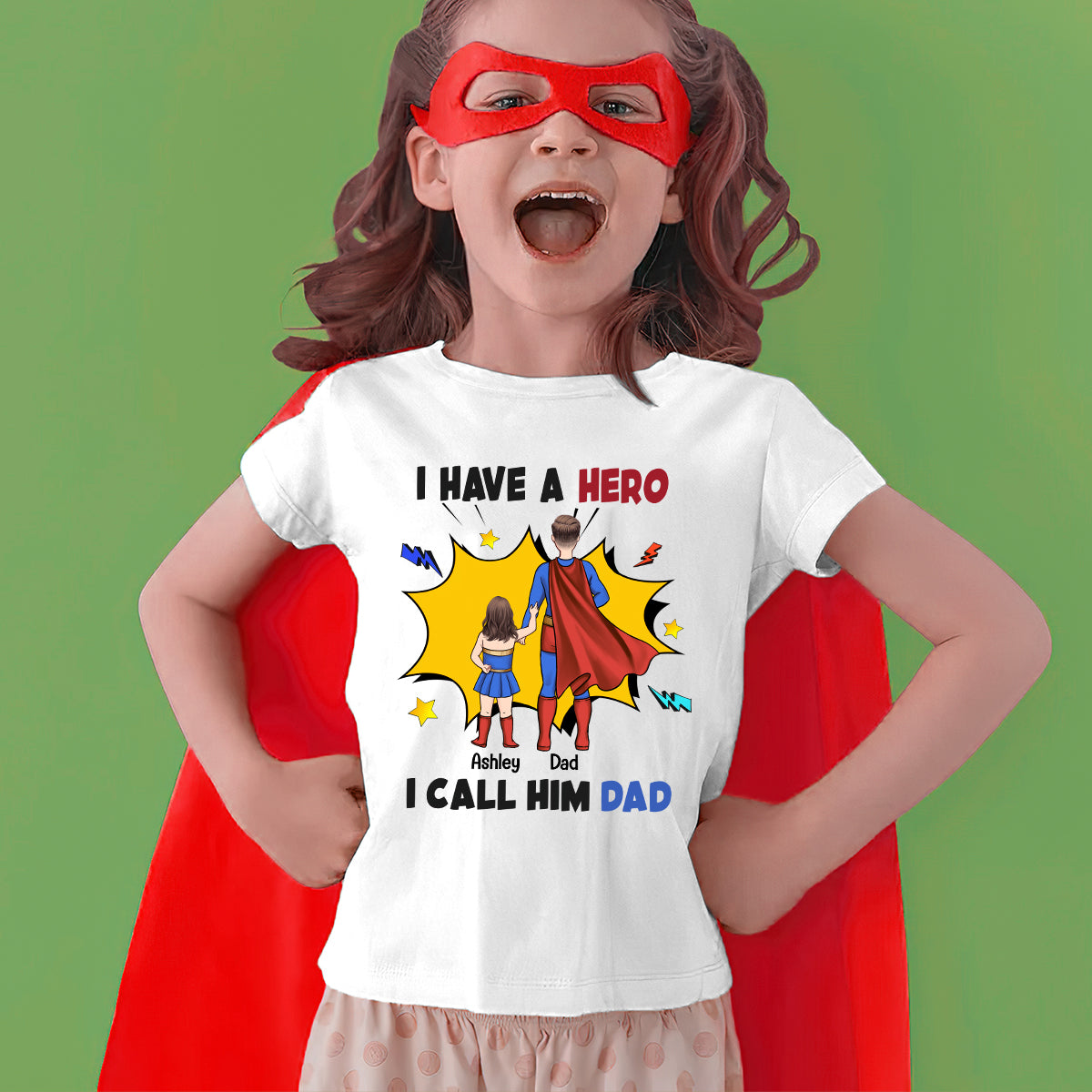 Ich habe einen Helden, ich nenne ihn Papa – personalisiertes Vater-T-Shirt und Hoodie