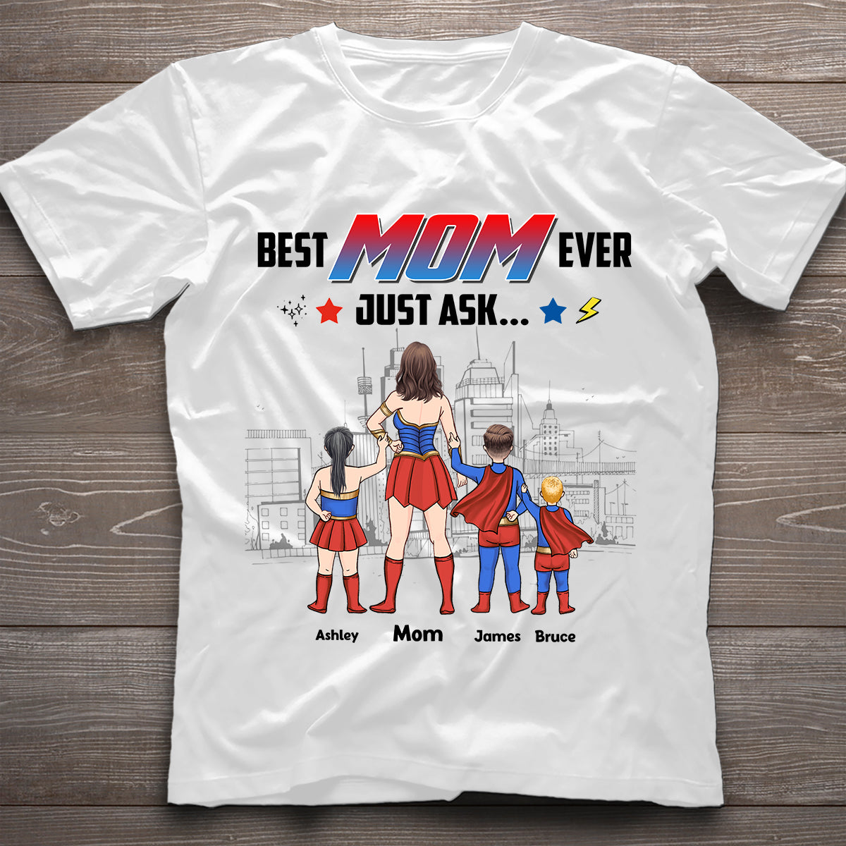 Supermama – Personalisiertes Mutter-T-Shirt und Hoodie