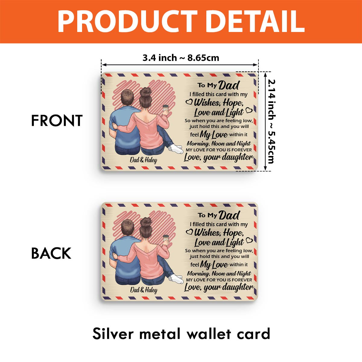 An meinen Vater – Personalisierte Vatertags-Geldbörsenkarte