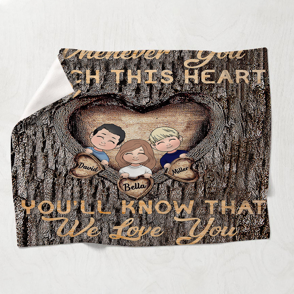 Immer wenn du dieses Herz berührst – personalisierte Oma-Decke