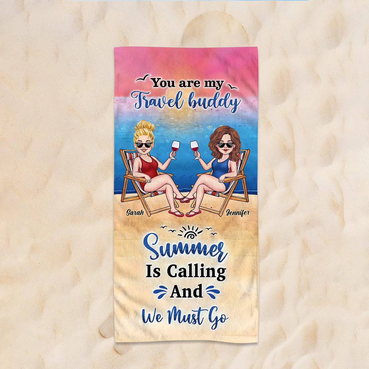 Time To Seas The Day - Personalized Sea Lover Beach Towel