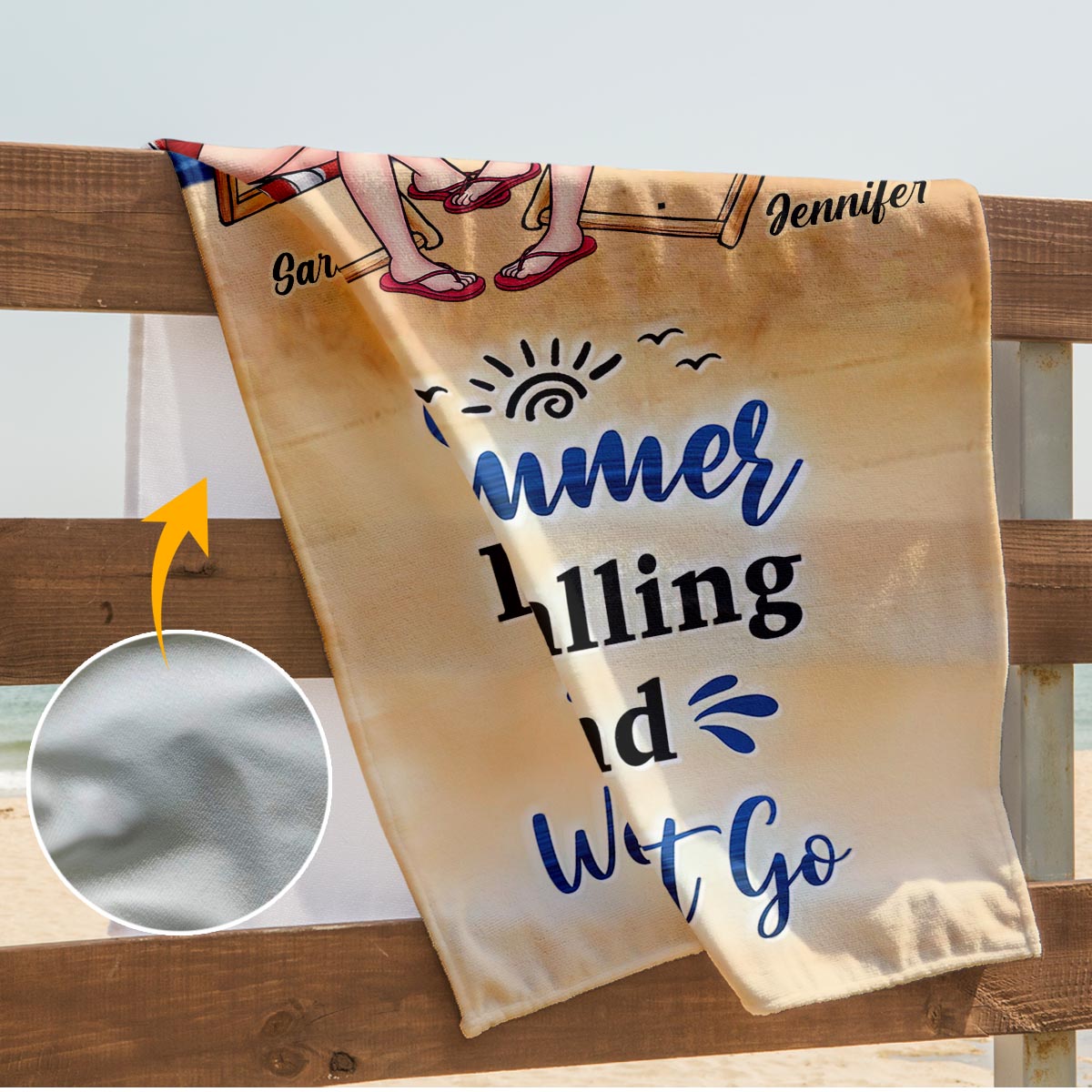 Time To Seas The Day - Personalized Sea Lover Beach Towel