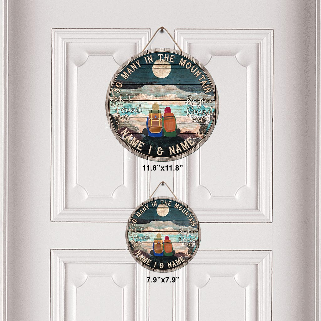 So Many In The Mountain - Hiking Personalized Round Wood Sign