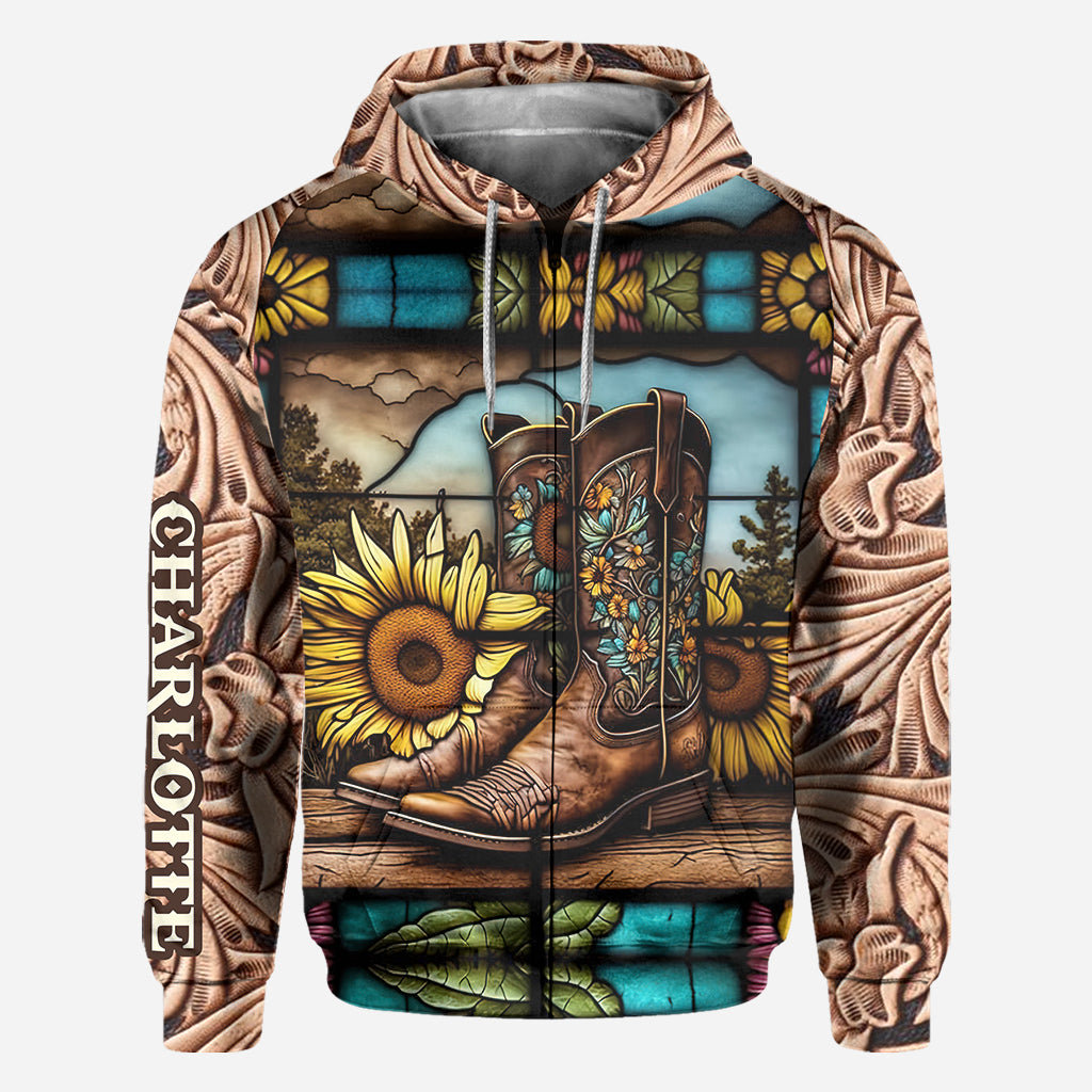 Vintage Country Boots für Pferdeliebhaber – Personalisiertes Shirt mit Pferdemotiv