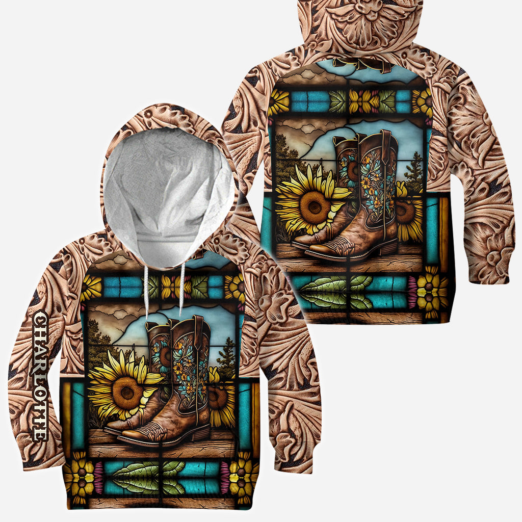 Vintage Country Boots für Pferdeliebhaber – Personalisiertes Shirt mit Pferdemotiv