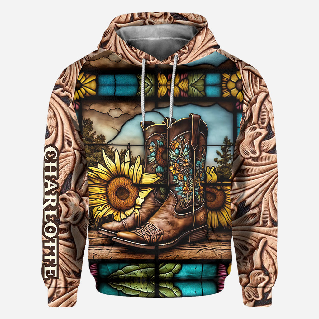 Vintage Country Boots für Pferdeliebhaber – Personalisiertes Shirt mit Pferdemotiv