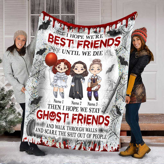 Ghost Sisters – Personalisierte Halloween-Freundinnendecke