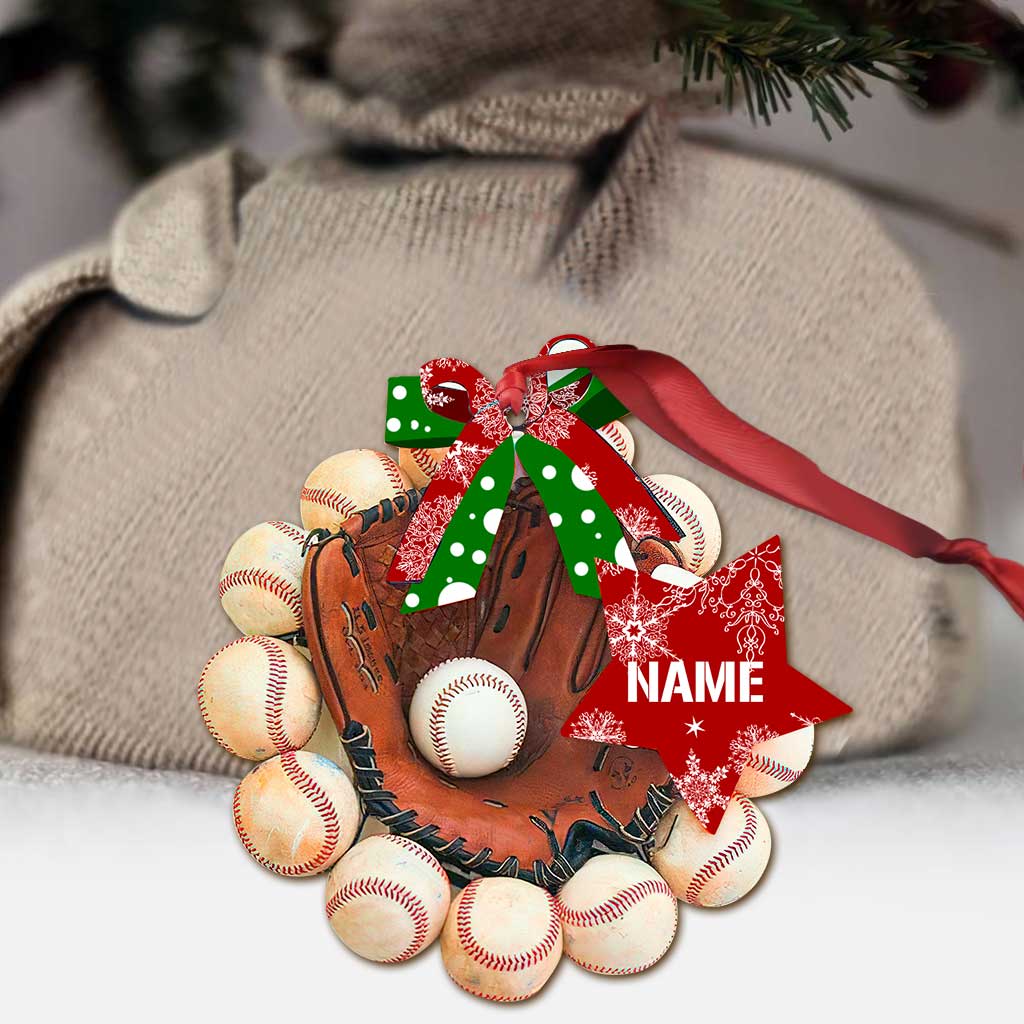 Baseballhandschuh – personalisierter Weihnachtsschmuck (beidseitig bedruckt)