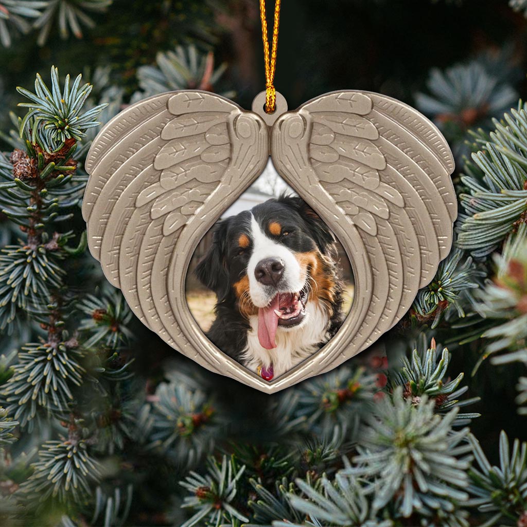 Weine nicht um mich – Personalisierter Weihnachtsschmuck in Hundeform (beidseitig bedruckt)