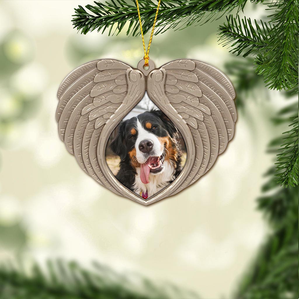 Weine nicht um mich – Personalisierter Weihnachtsschmuck in Hundeform (beidseitig bedruckt)