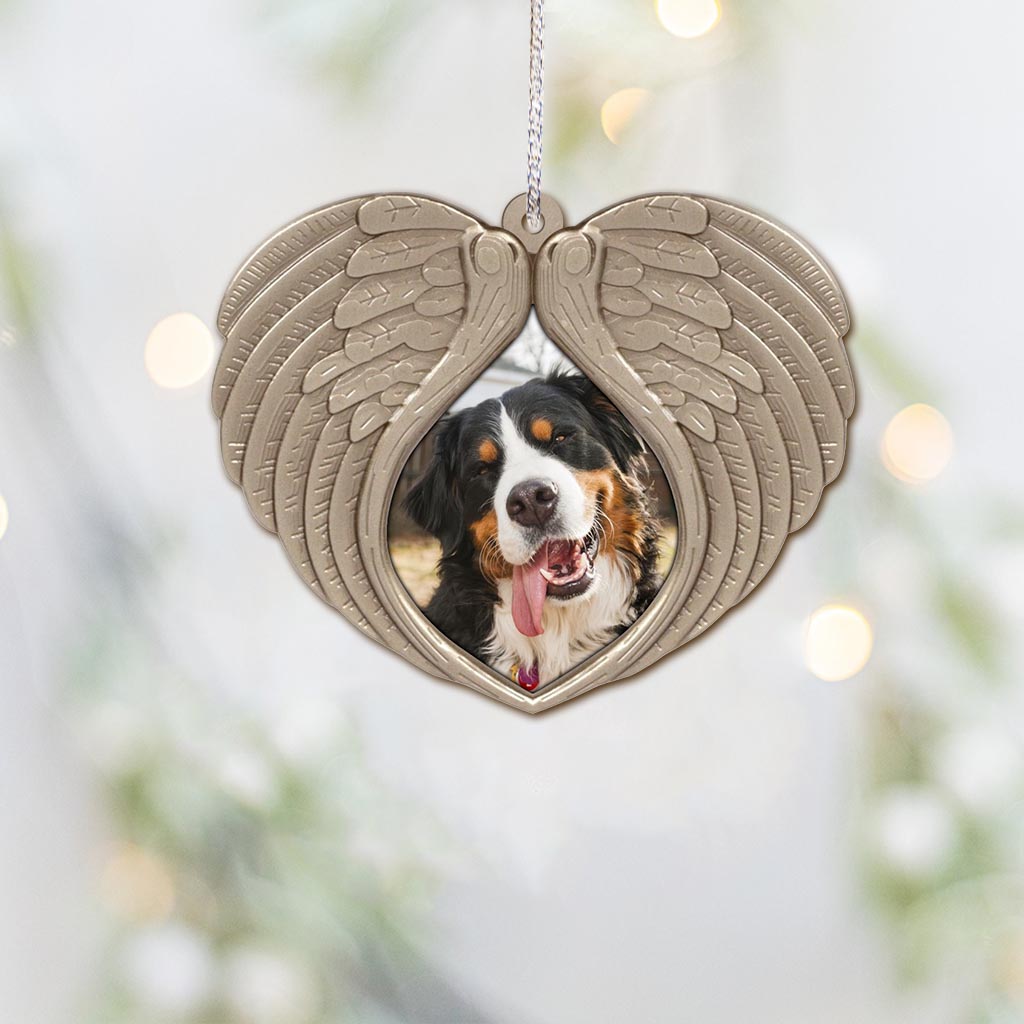 Weine nicht um mich – Personalisierter Weihnachtsschmuck in Hundeform (beidseitig bedruckt)