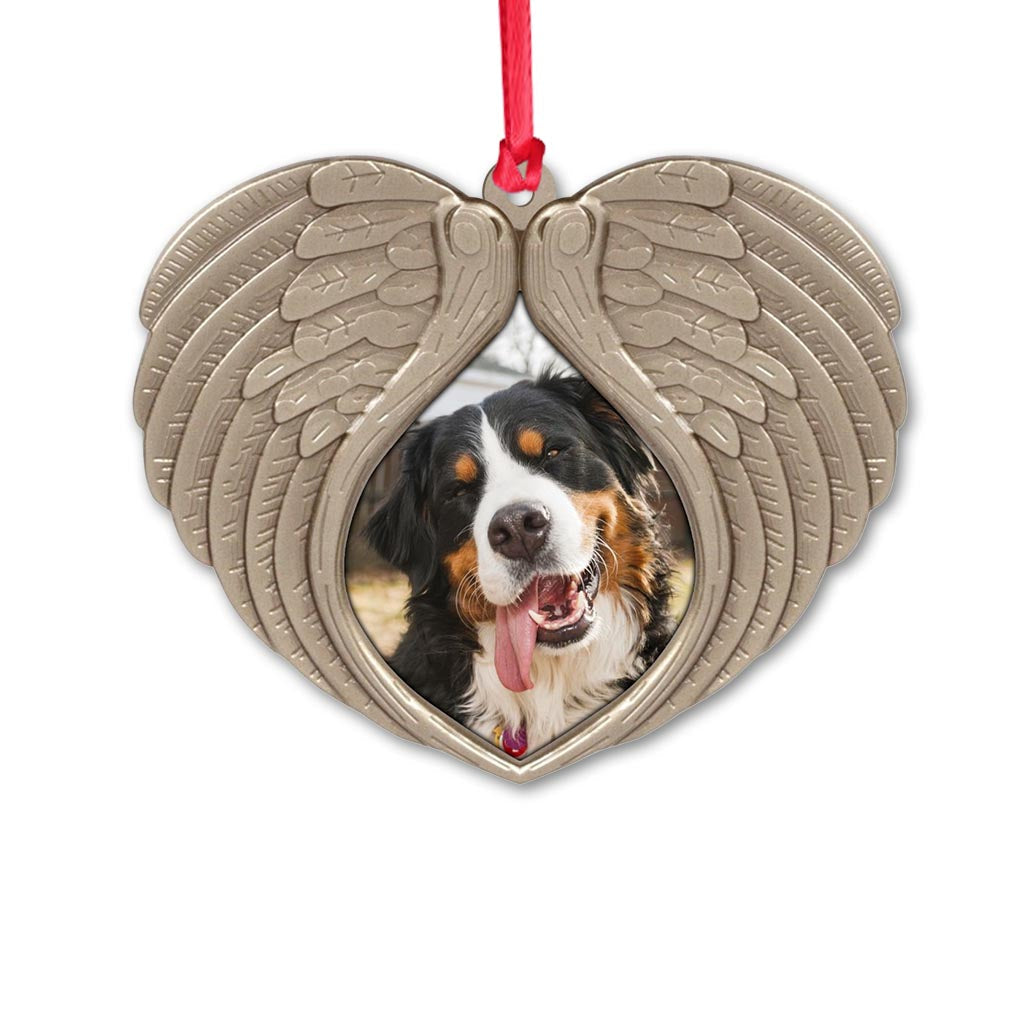 Weine nicht um mich – Personalisierter Weihnachtsschmuck in Hundeform (beidseitig bedruckt)