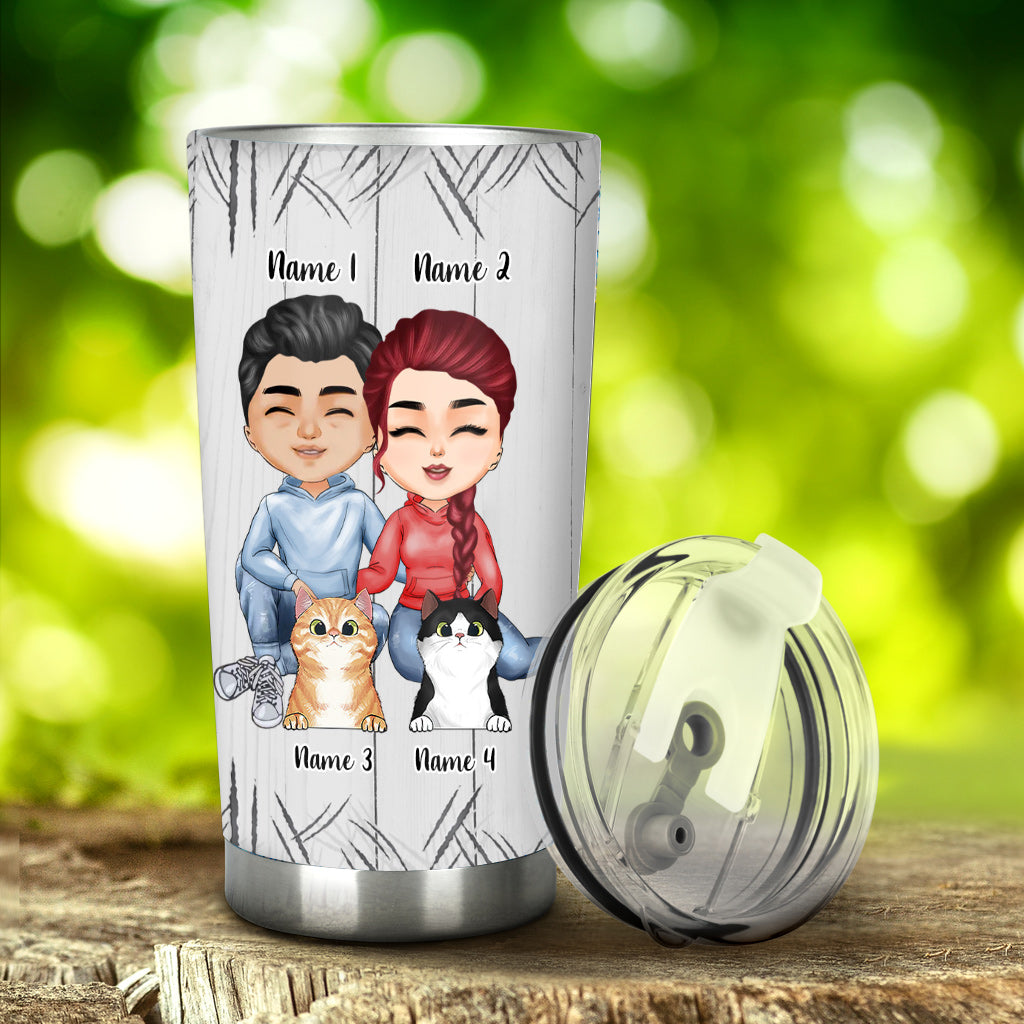 Du & Ich und die Katzen – Personalisierter Partner-Trinkbecher