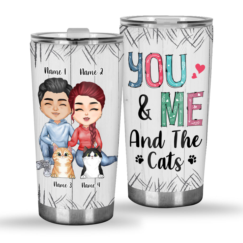 Du & Ich und die Katzen – Personalisierter Partner-Trinkbecher