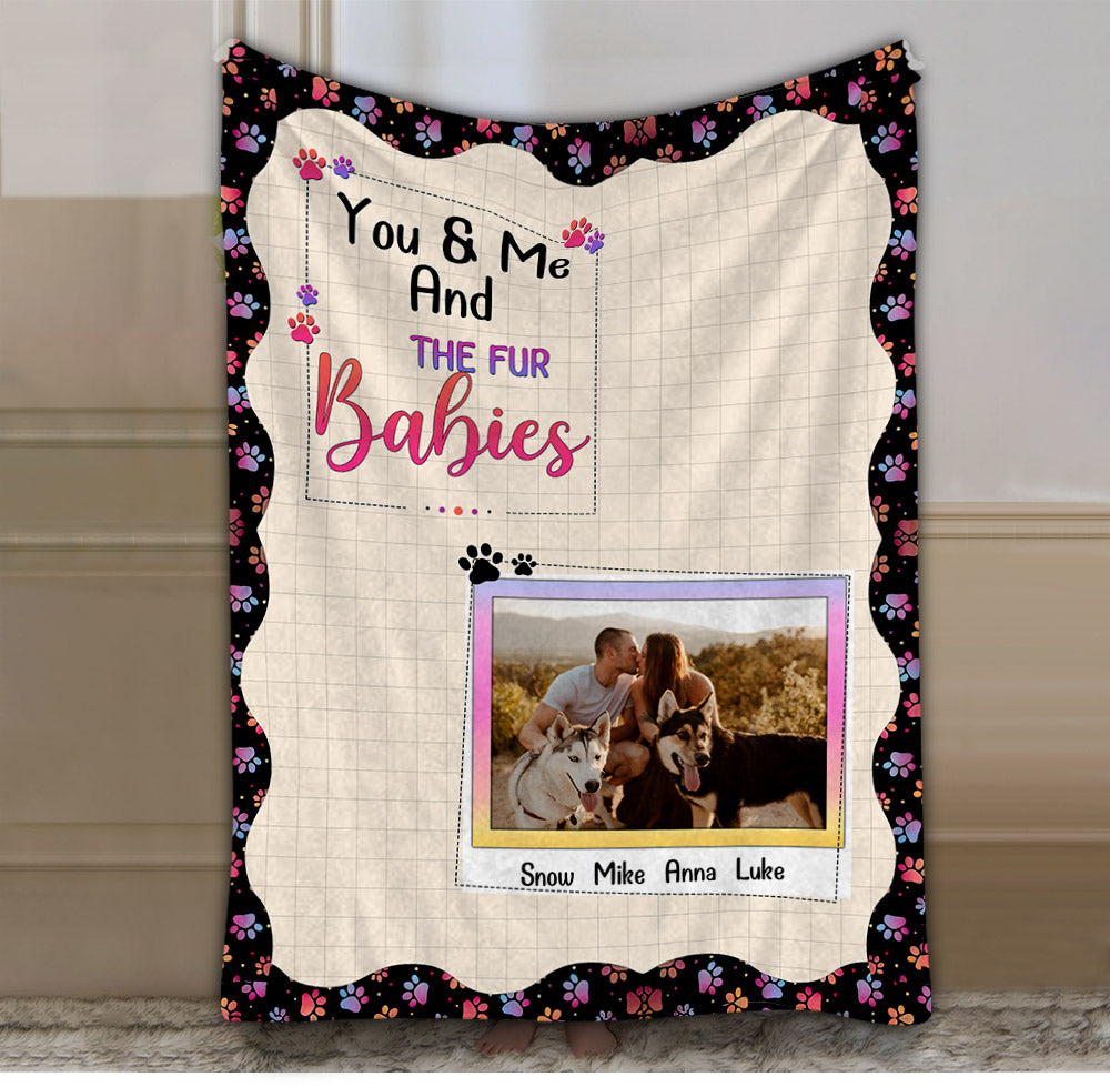 You & Me And The Fur Babies - Personalized Couple Blanket