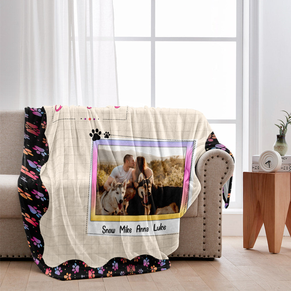You & Me And The Fur Babies - Personalized Couple Blanket