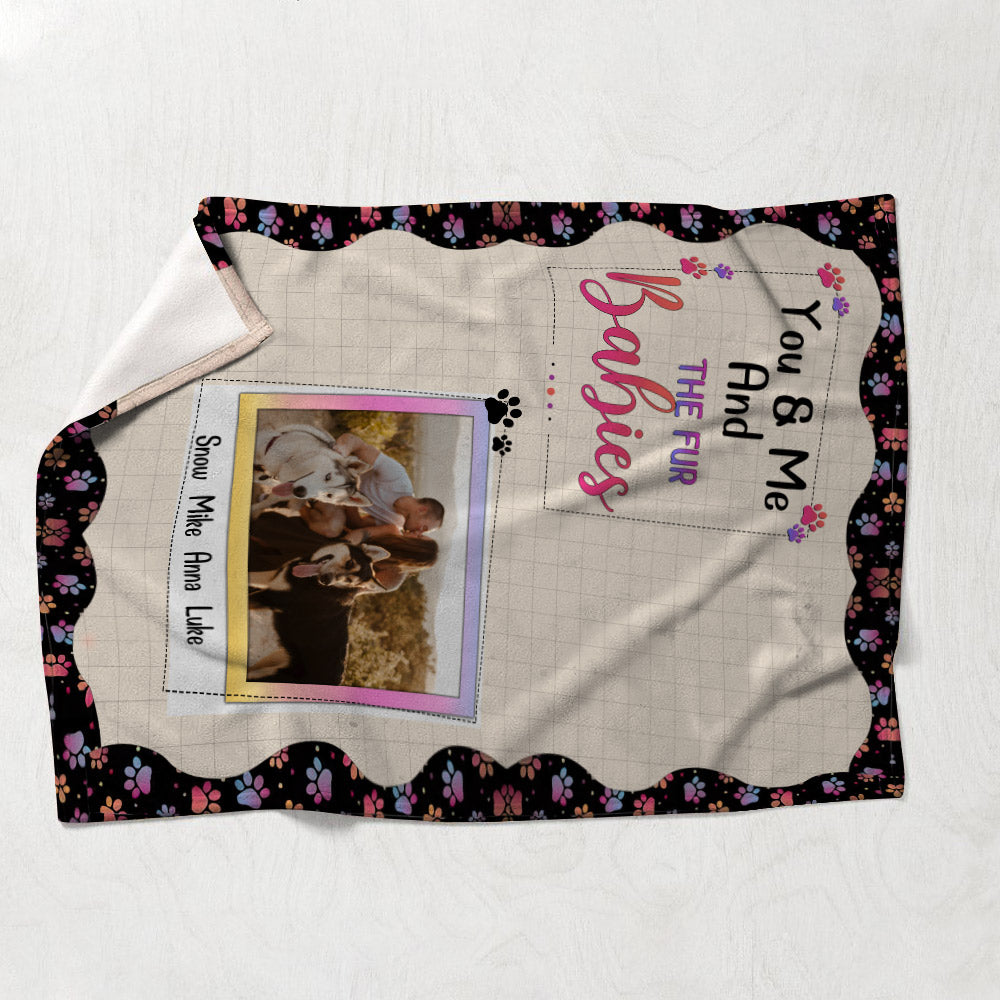 You & Me And The Fur Babies - Personalized Couple Blanket