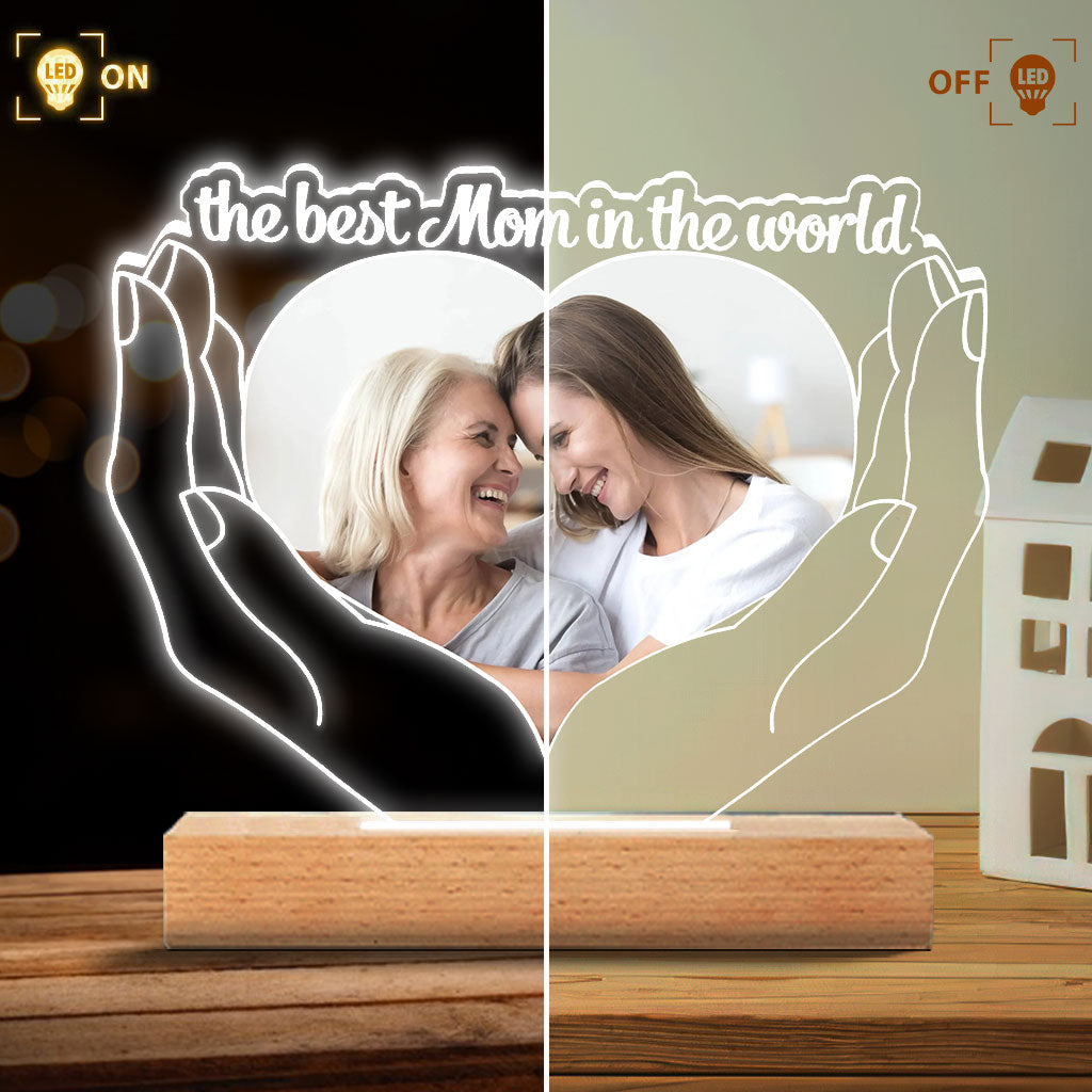 Die beste Mama der Welt – Personalisierte Muttertags-Leuchttafel in Mutterform