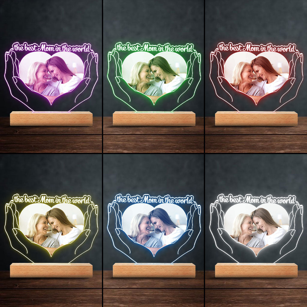 Die beste Mama der Welt – Personalisierte Muttertags-Leuchttafel in Mutterform