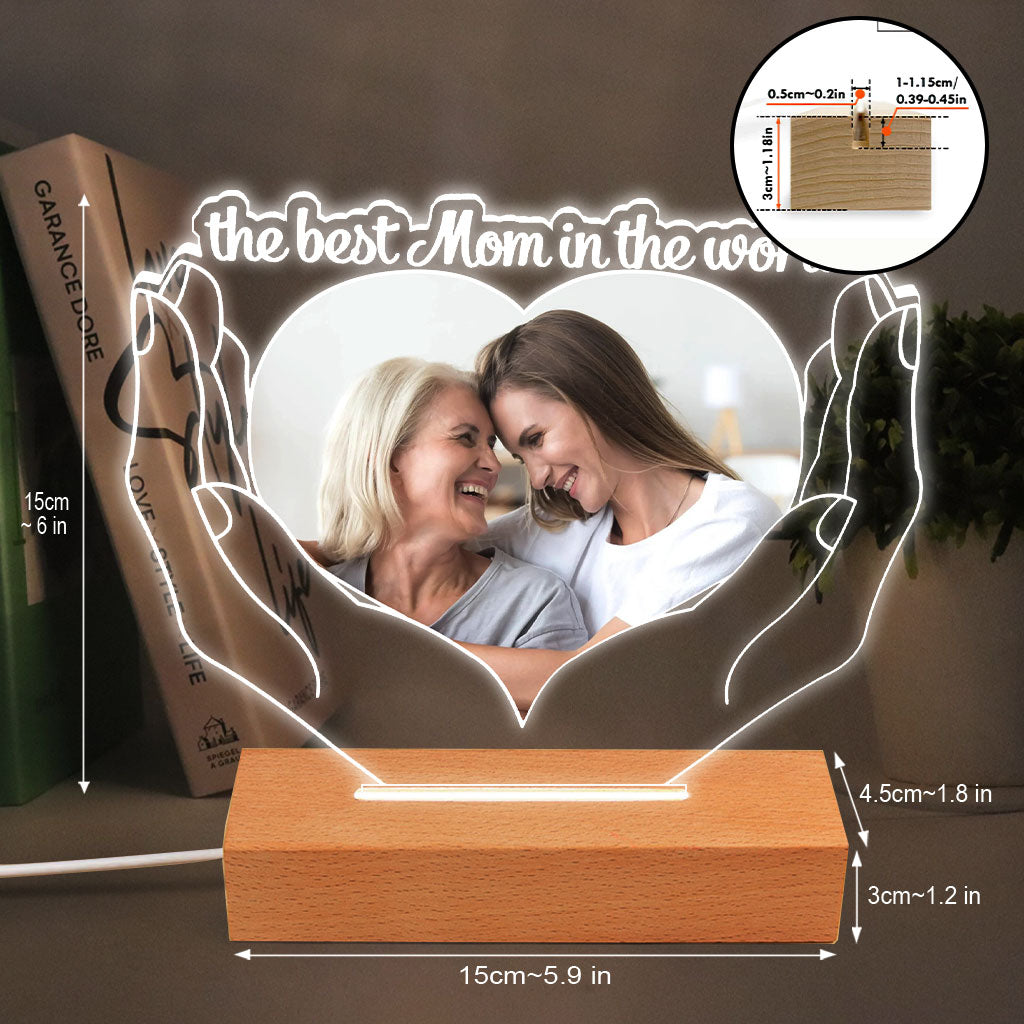 Die beste Mama der Welt – Personalisierte Muttertags-Leuchttafel in Mutterform