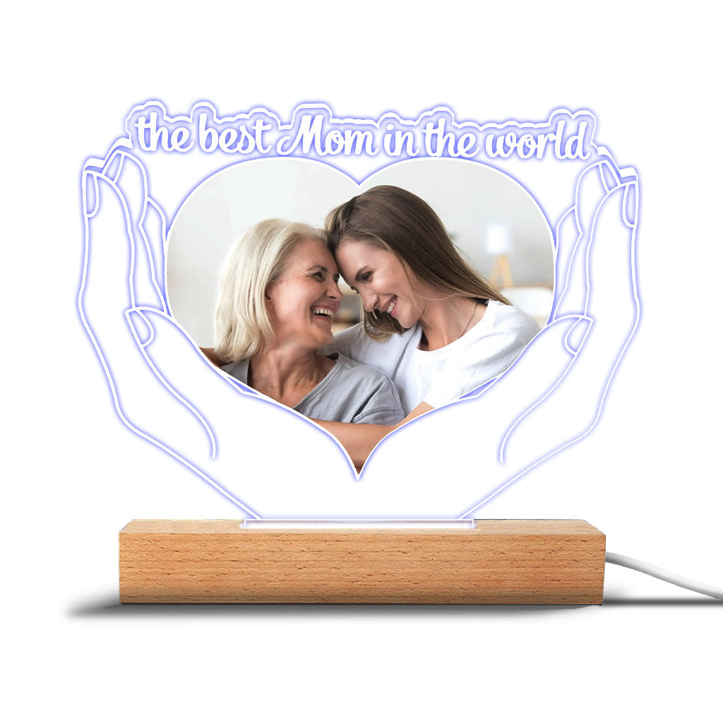 Die beste Mama der Welt – Personalisierte Muttertags-Leuchttafel in Mutterform